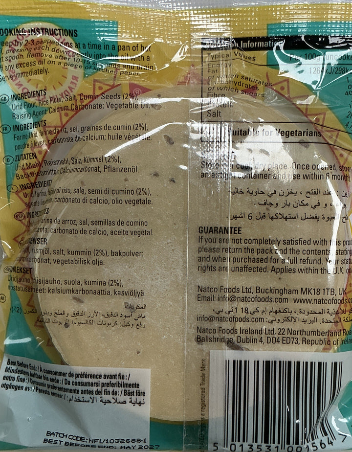 Natco Pappadoms Jeera 100g
