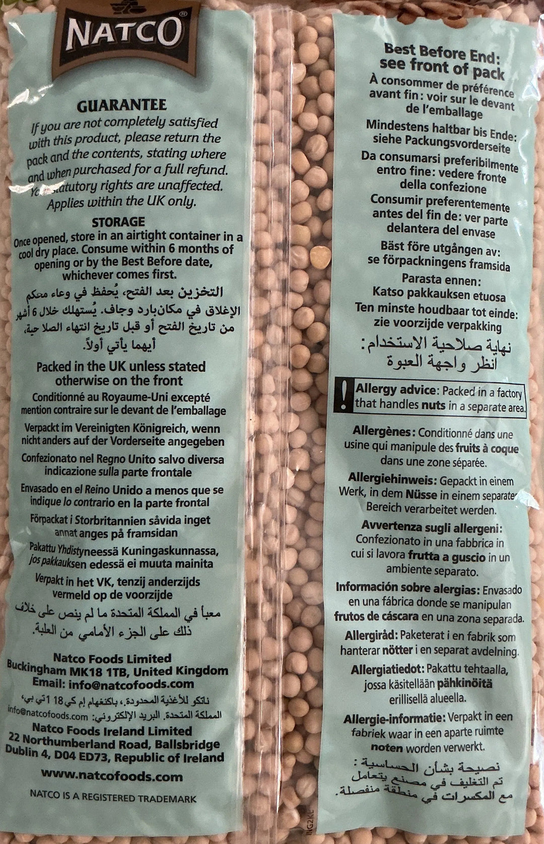 Natco Yellow Peas Whole 2kg