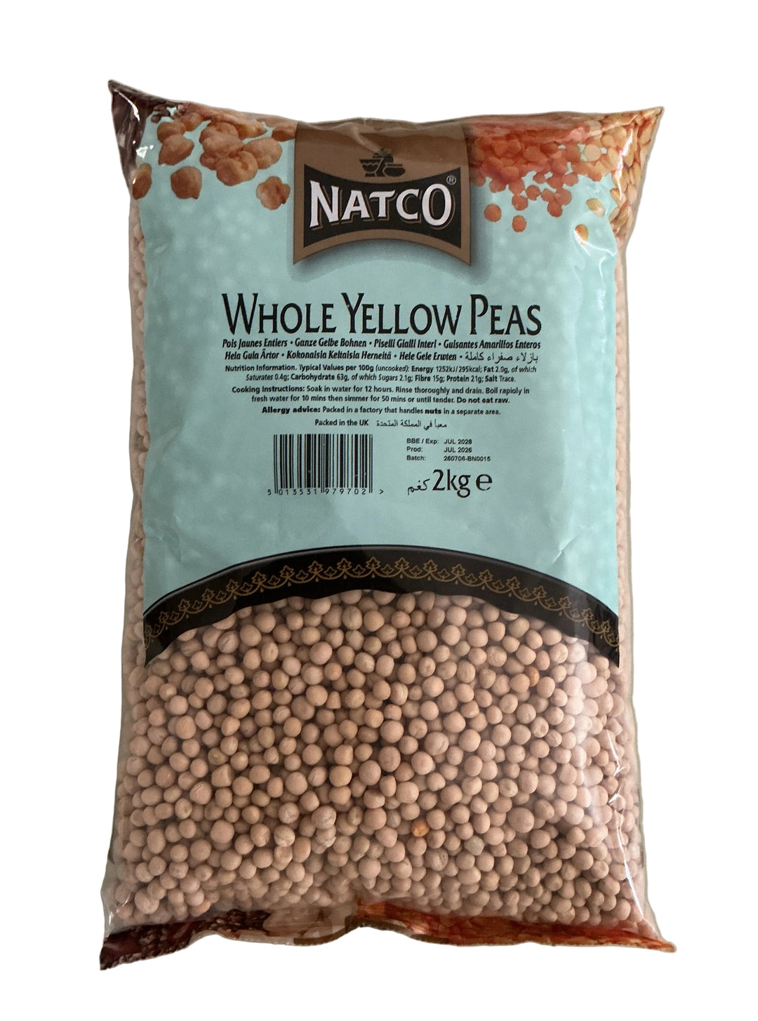 Natco Yellow Peas Whole 2kg
