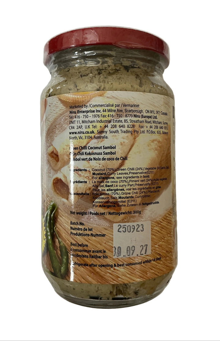 Niru Chutney Green Chilli Coconut Sambol 300g