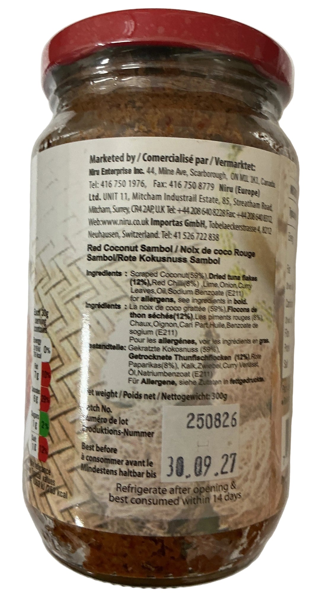 Niru Chutney Red Coconut Sambol 300g