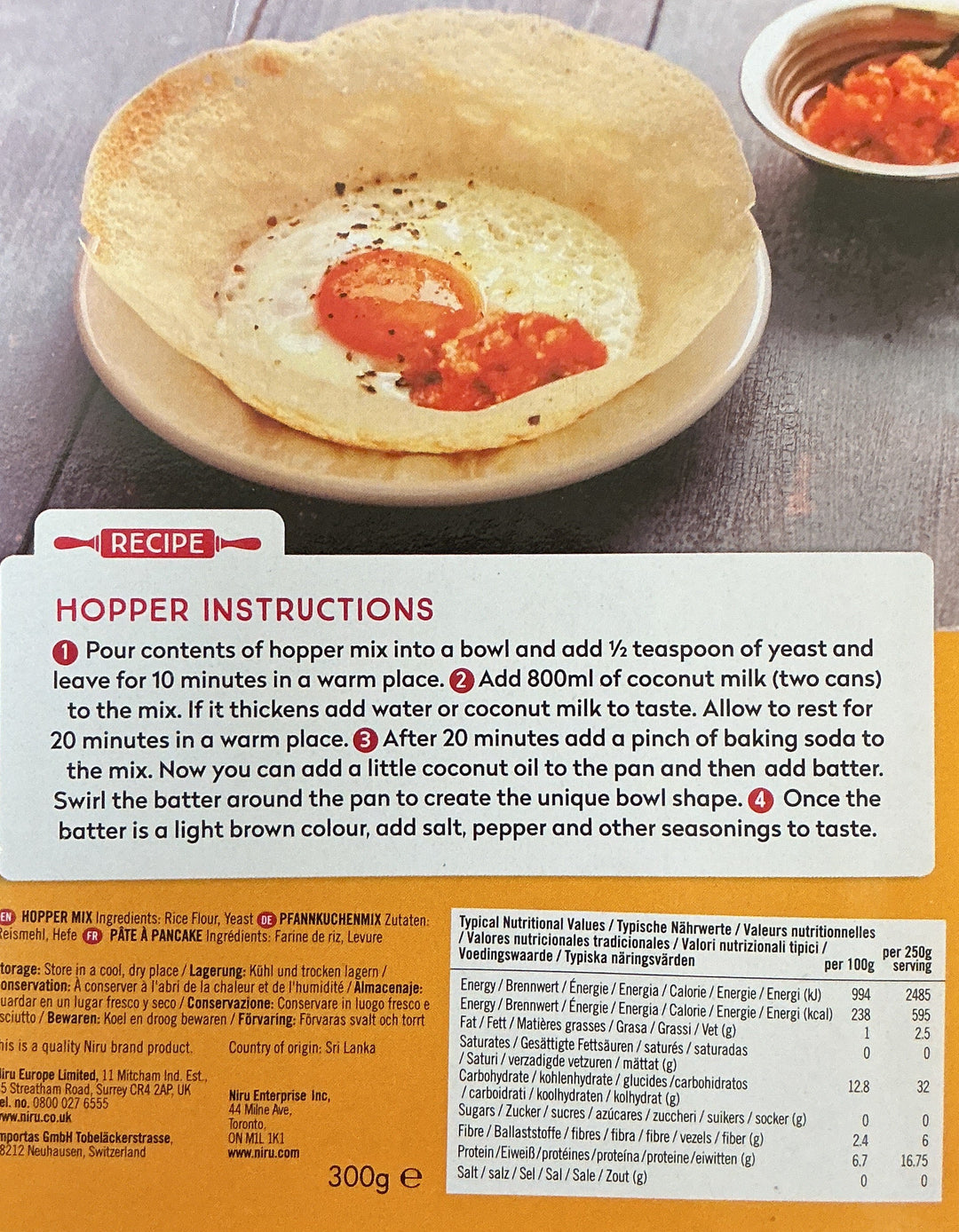 Niru Instant Hoppers Mix White 300g