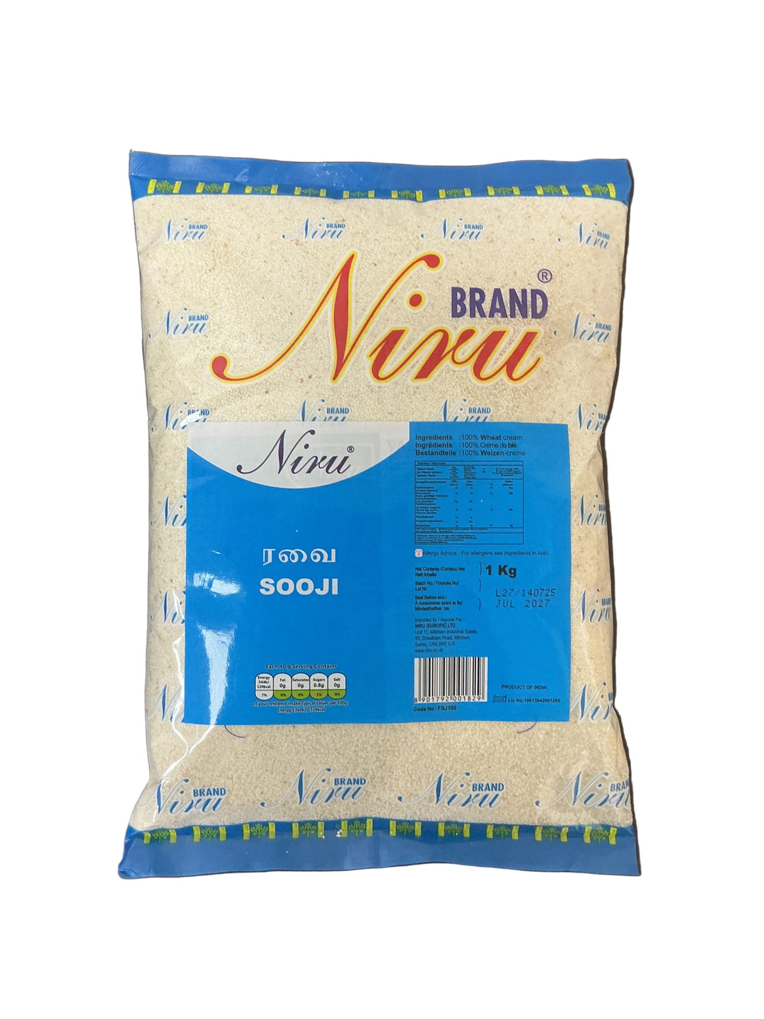 Niru Semolina Sooji Raw 1Kg