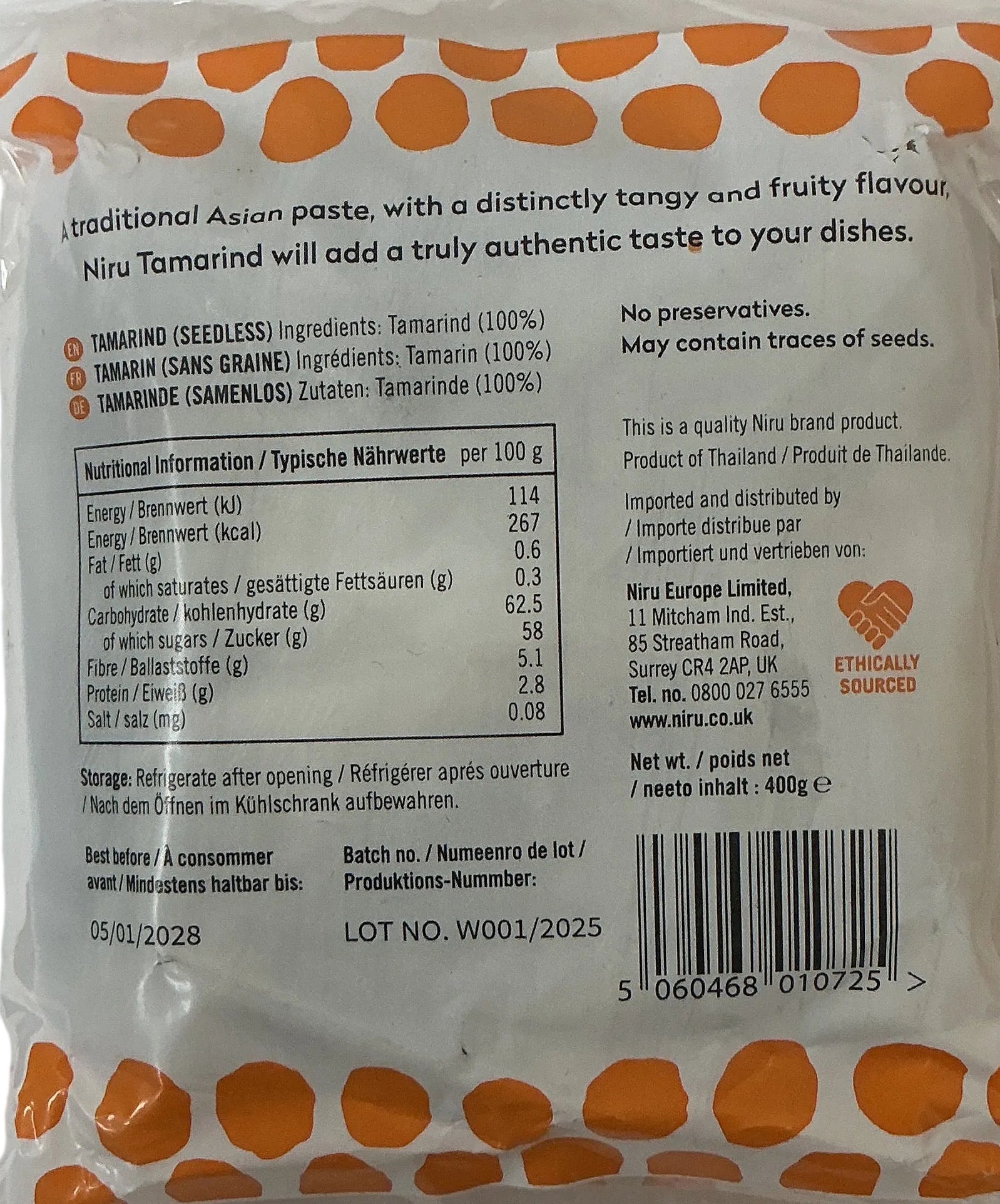 Niru Tamarind Seedless 400g - ExoticEstore