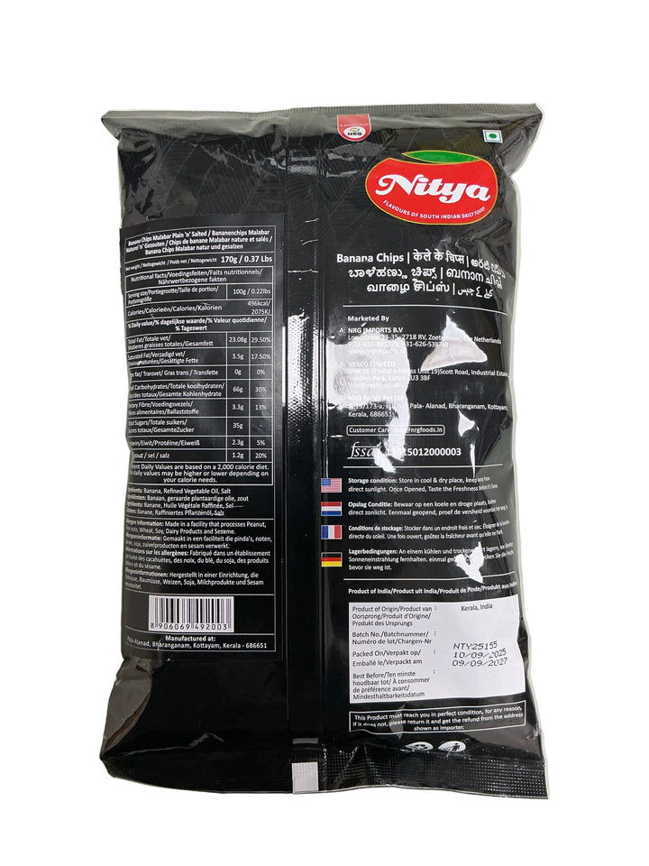 Nitya Banana Chips Plain Salted 170g