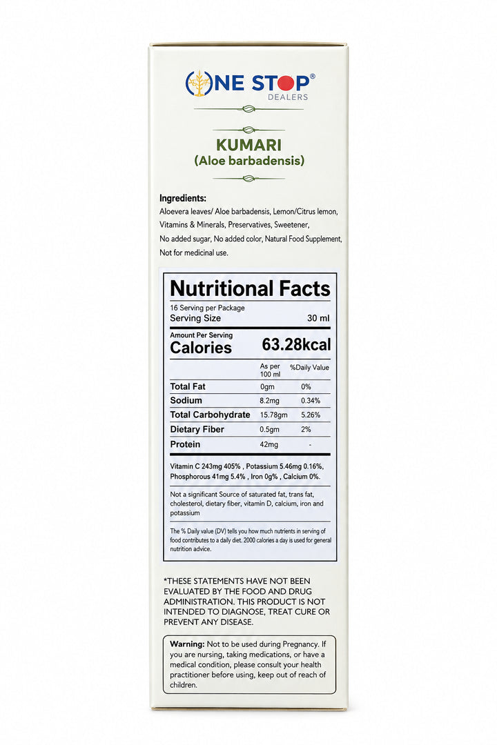 One Stop Ayurveda Juice Aloe Vera 500ml