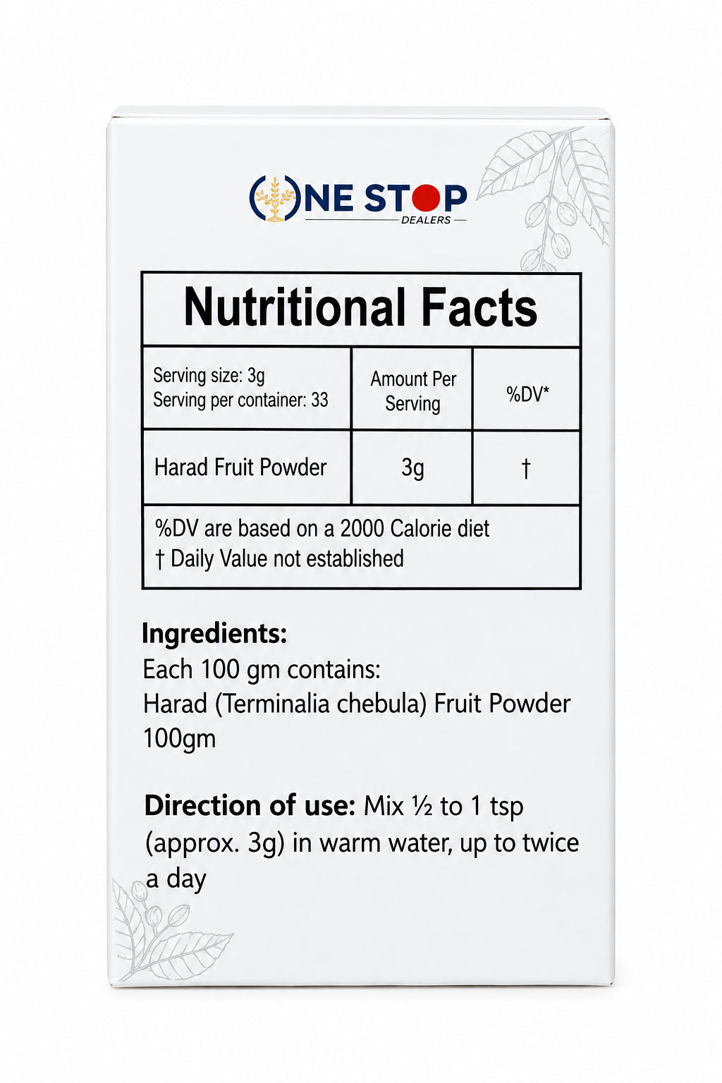 One Stop Ayurveda Powder Harde 100g