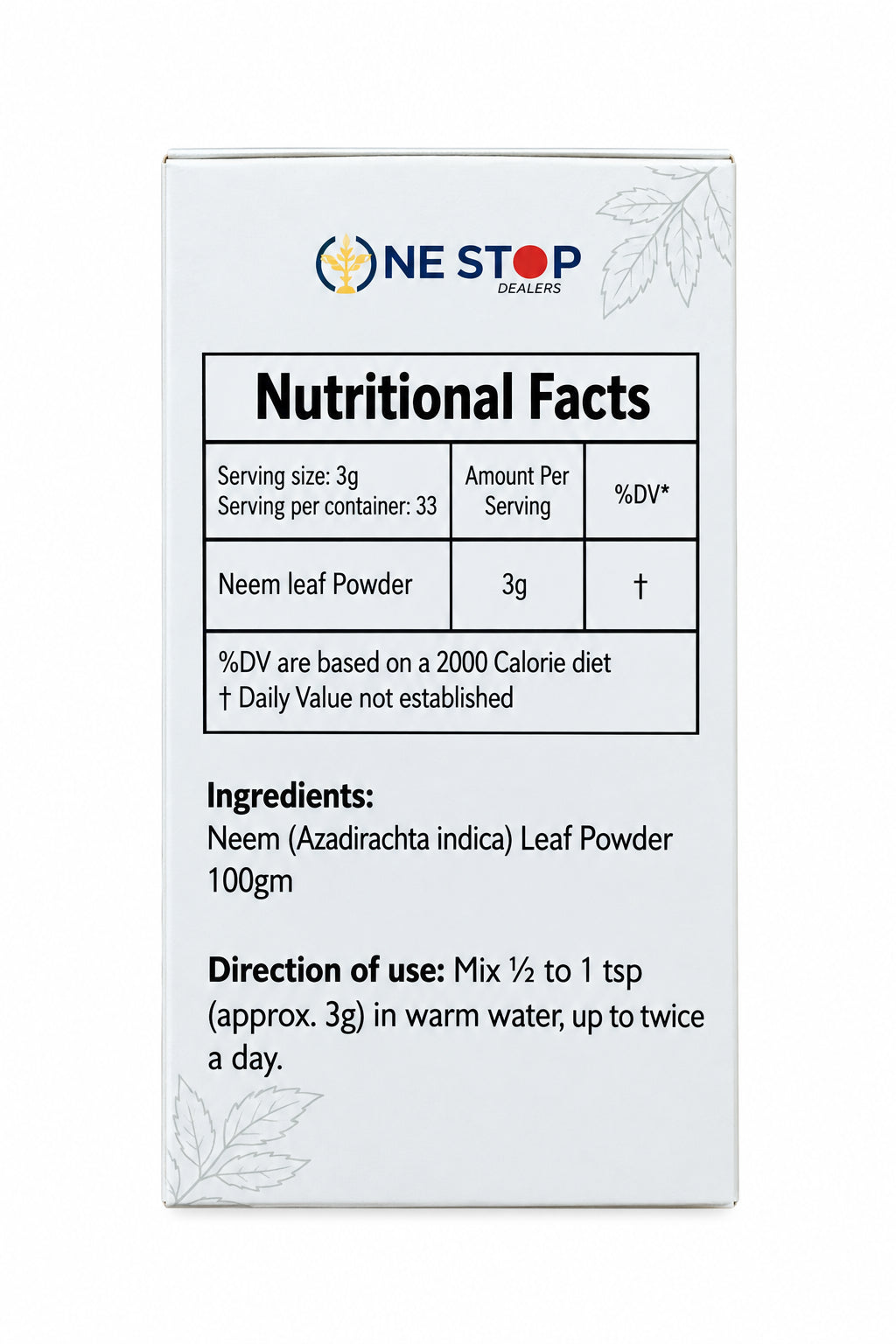 One Stop Ayurveda Powder Neem 100g