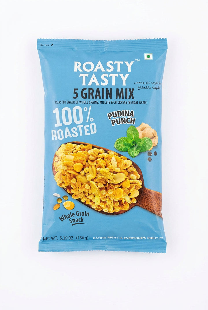 Roasty Tasty 100% Roasted 5 Grain Mix Pudina Punch 150g