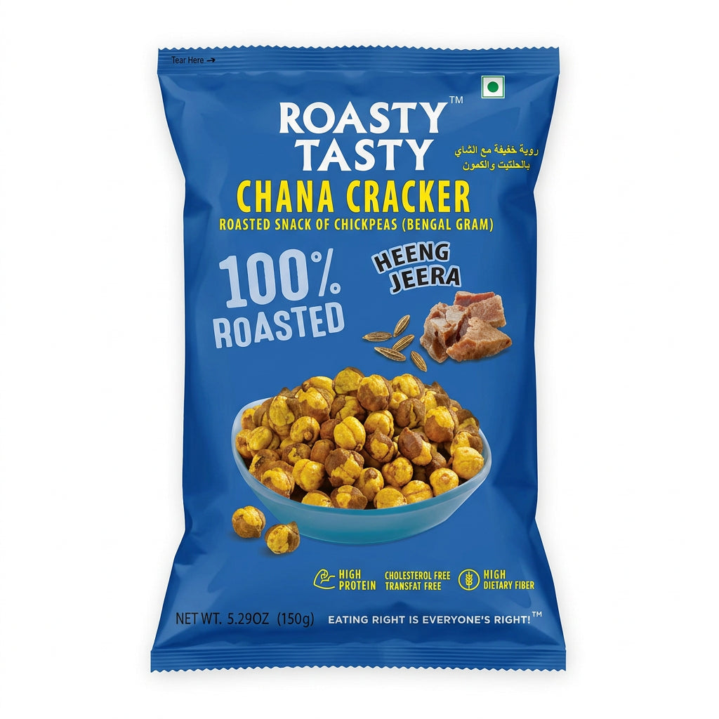 Roasty Tasty 100% Roasted Chana Cracker Heeng Jeera 150g