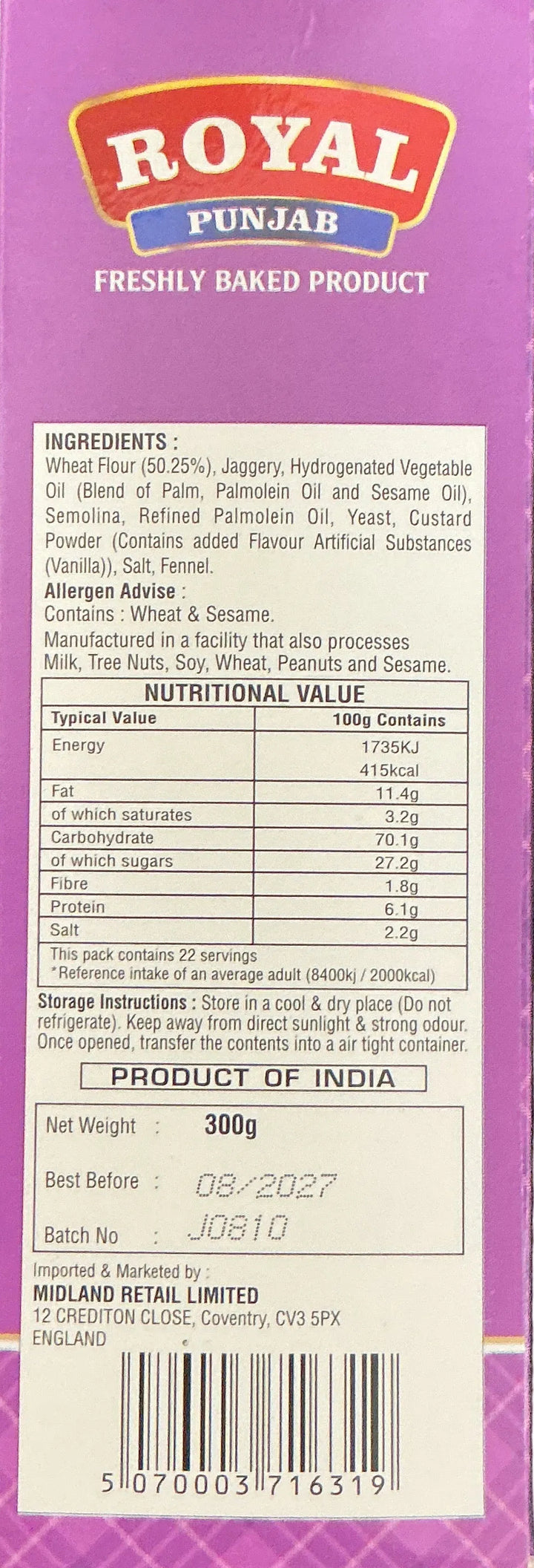 Royal Punjab Handmade Rusk Gur 300g