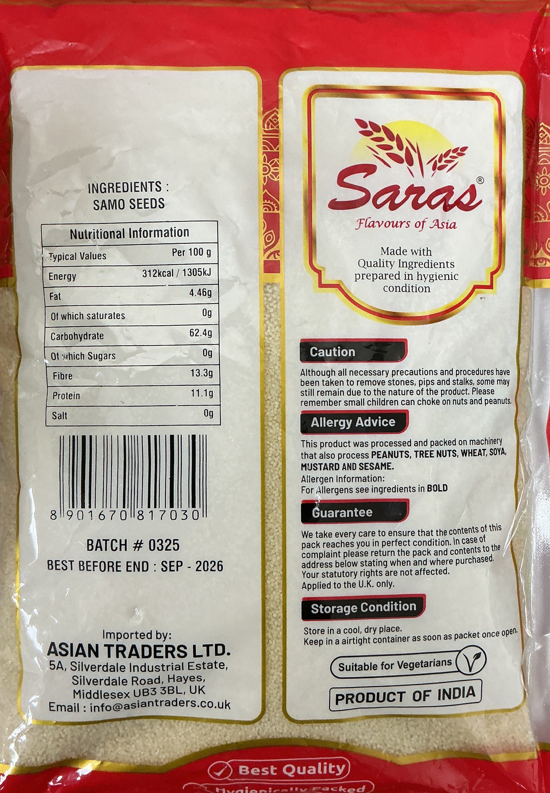 Saras Samo Seeds 1kg