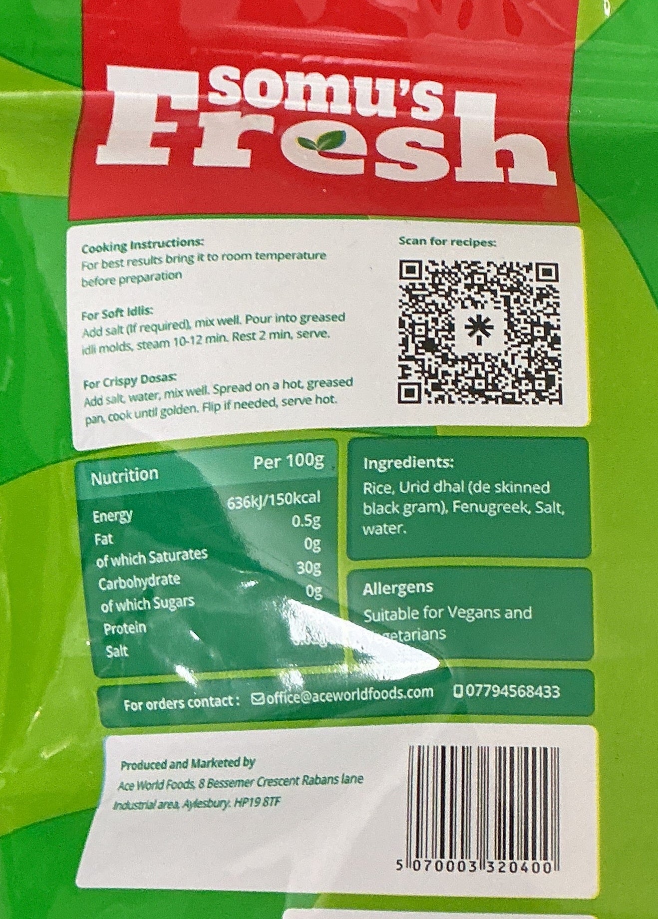 Somu's Fresh Batter Idly & Dosa 1kg - ExoticEstore