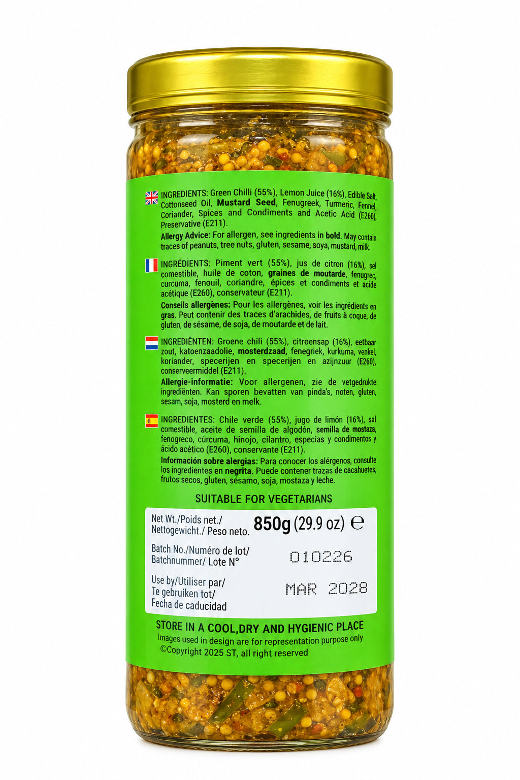 Sona Pickle Green Chilli 850g