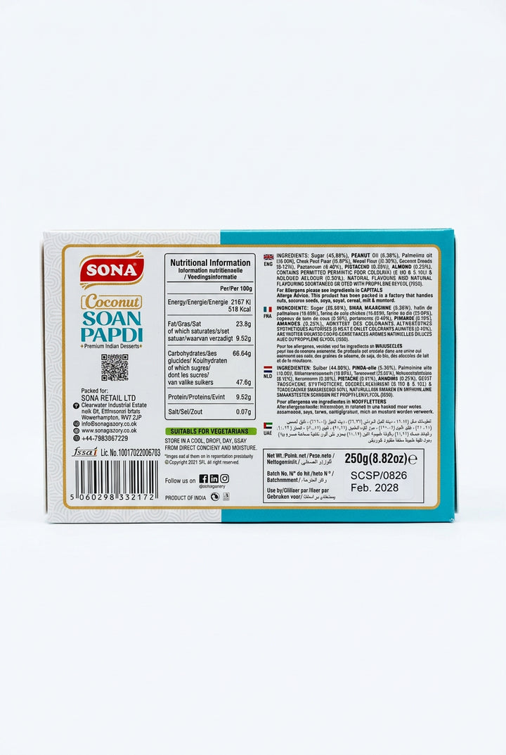 Sona Soan Papdi Coconut 250g