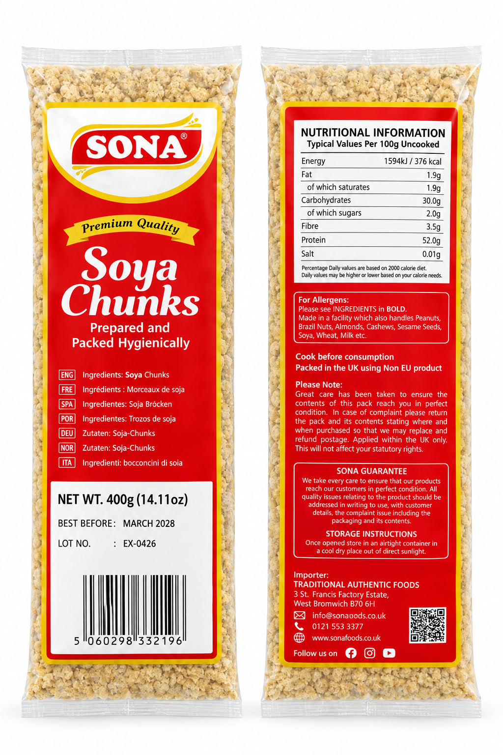 Sona Soya Chunks Granules 400g