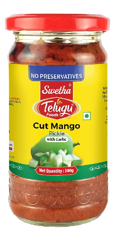 Telugu Foods Pickle Cut Mango with Garlic 300g