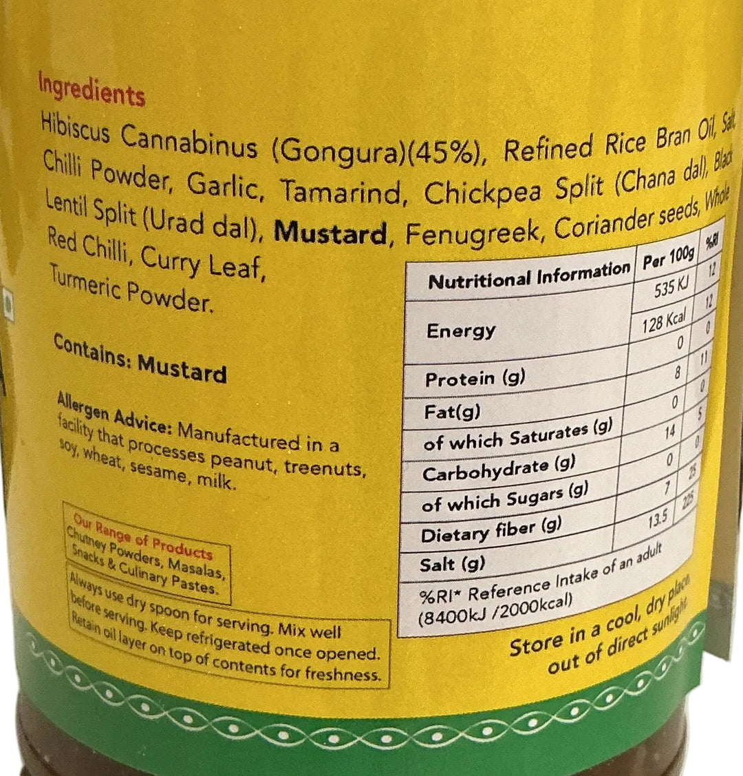 Telugu Foods Pickle Gongura with Garlic 300g