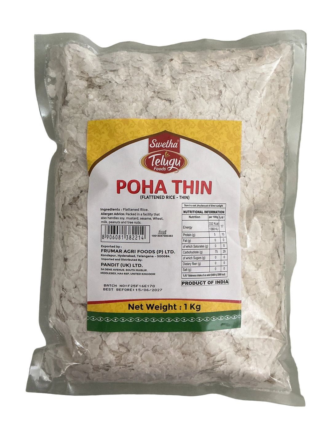 Telugu Foods Poha Thin 1kg