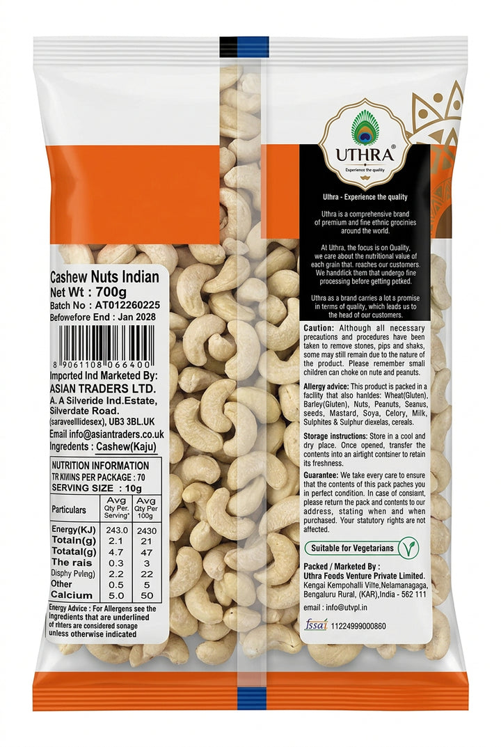 Uthra Cashew Nuts Indian 700g