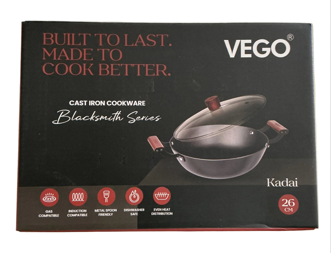Vego Cast Iron Kadai 26cm