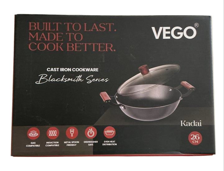 Vego Cast Iron Kadai 26cm