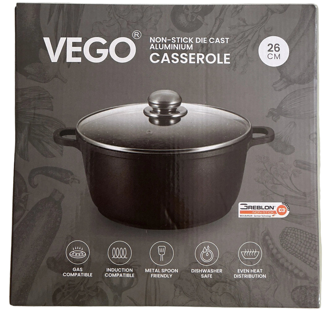 Vego Non Stick Die Cast Aluminium Casserole 26cm
