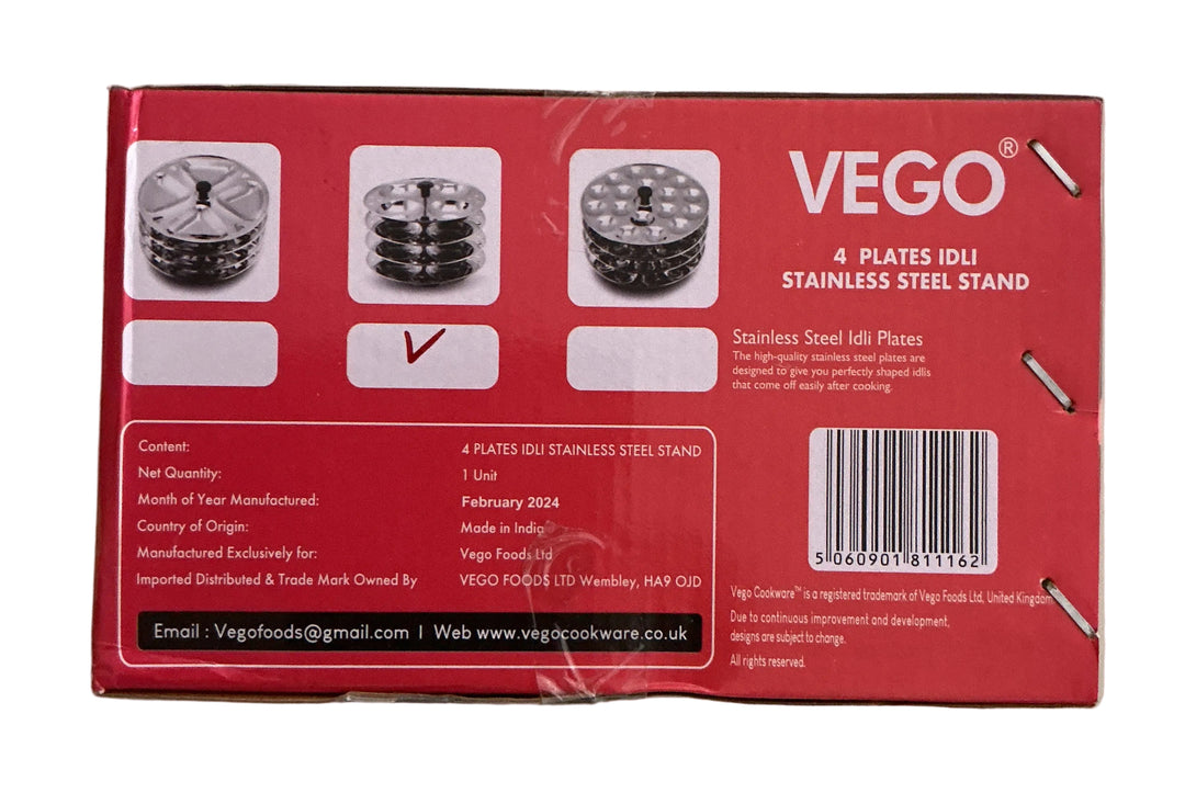 Vego Stainless Steel Idli Stand 4 Plates