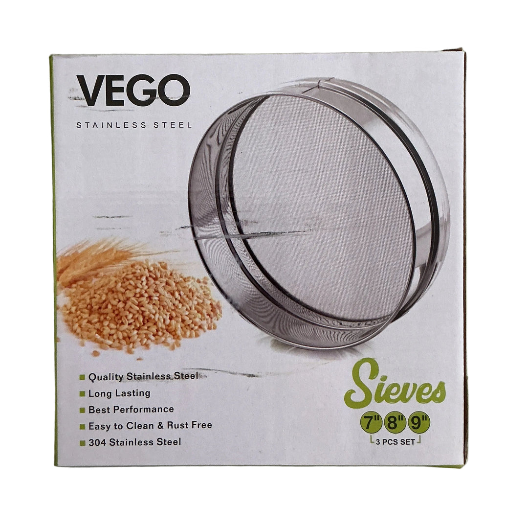 Vego Stainless Steel Sieves 3pcs