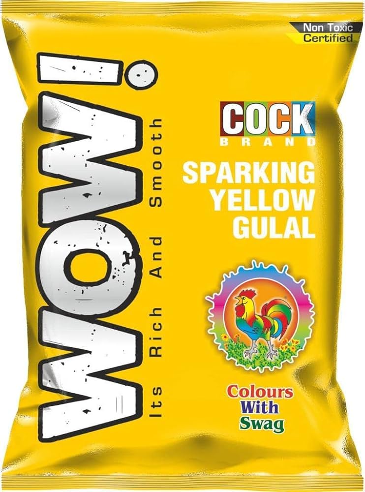 Murga Chaap Sparkling Yellow Gulal Holi Colours 80g Mix & Match Buy 1 Get 1 Free
