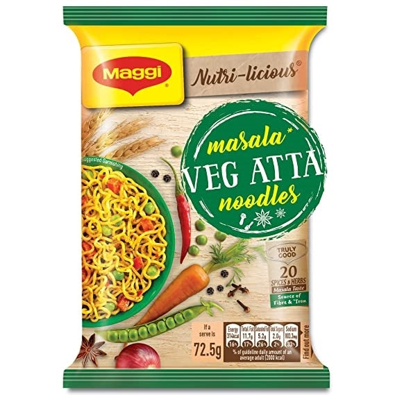 Maggi Masala Veg Atta Noodles 70g 3 For £1.98
