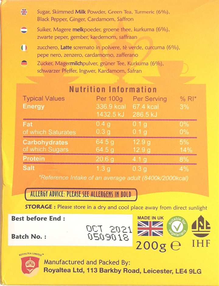 Royal Instant Chai Turmeric 10 Servings