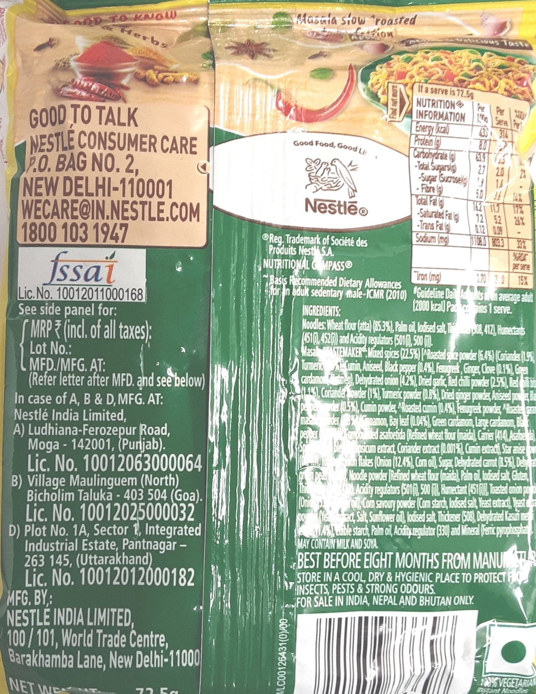 Maggi Masala Veg Atta Noodles 70g 3 For £1.98