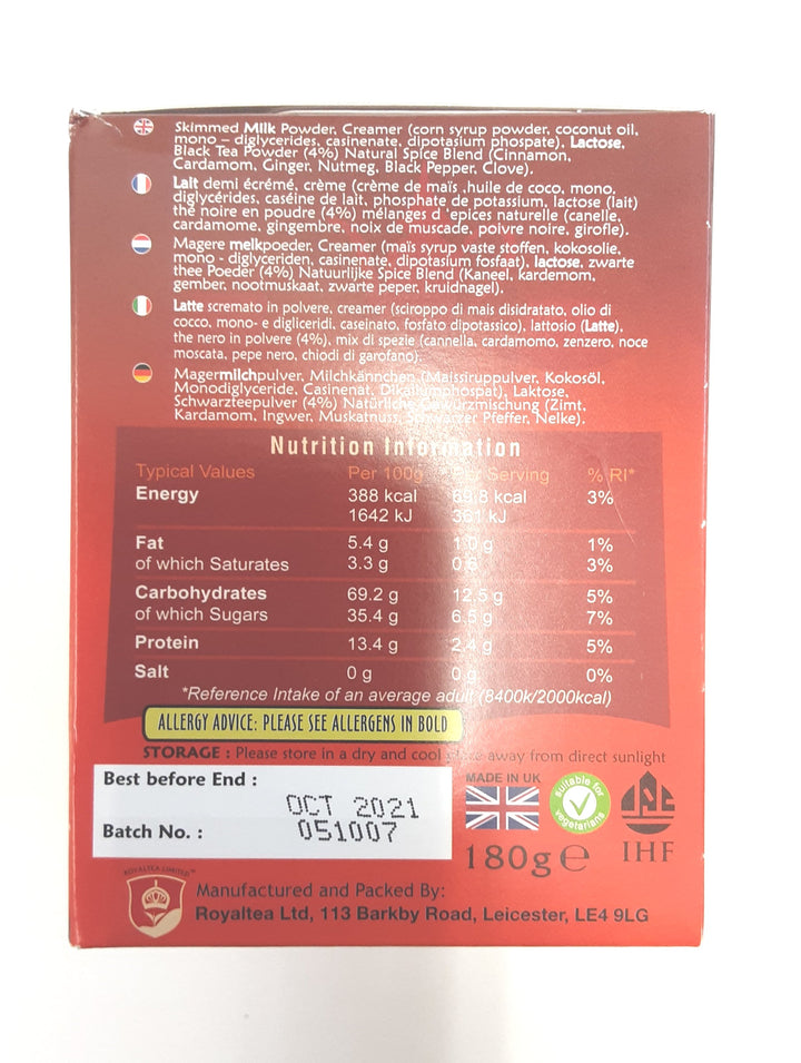 Royal Chai Masala Unsweetened 180g