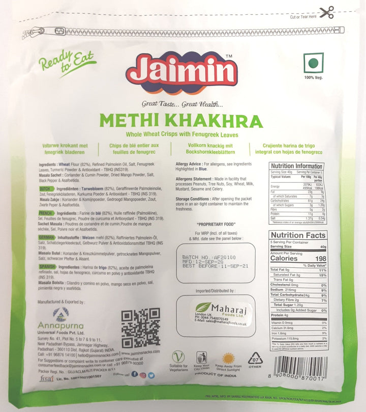 Jaimin Methi Khakhra 200g