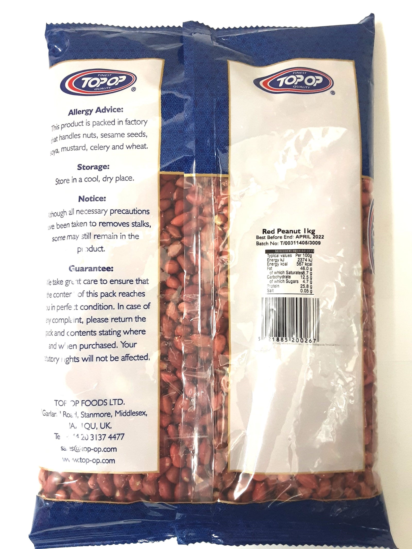 Top Op Red Skin Peanut 1kg - ExoticEstore