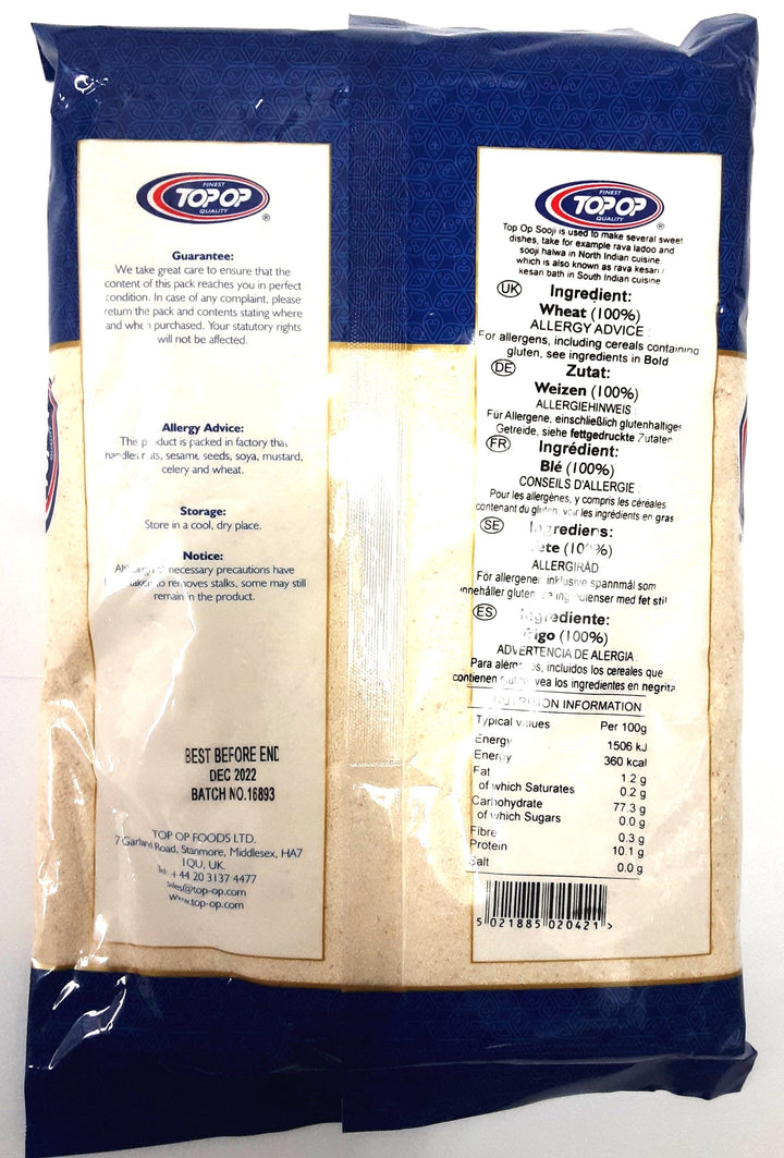 Top Op Semolina Sooji Unroasted 1kg