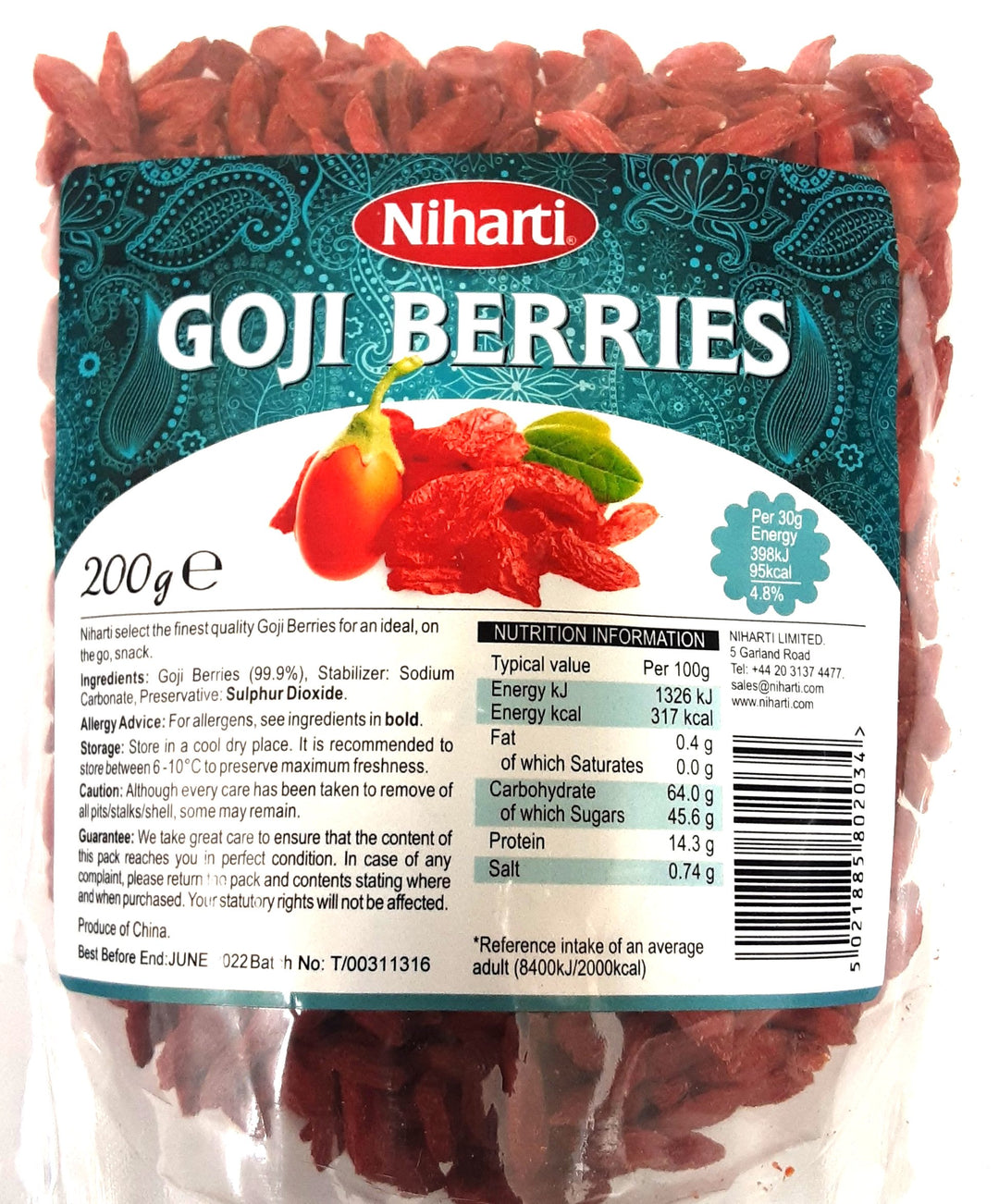 Niharti Goji Berries 200g - ExoticEstore