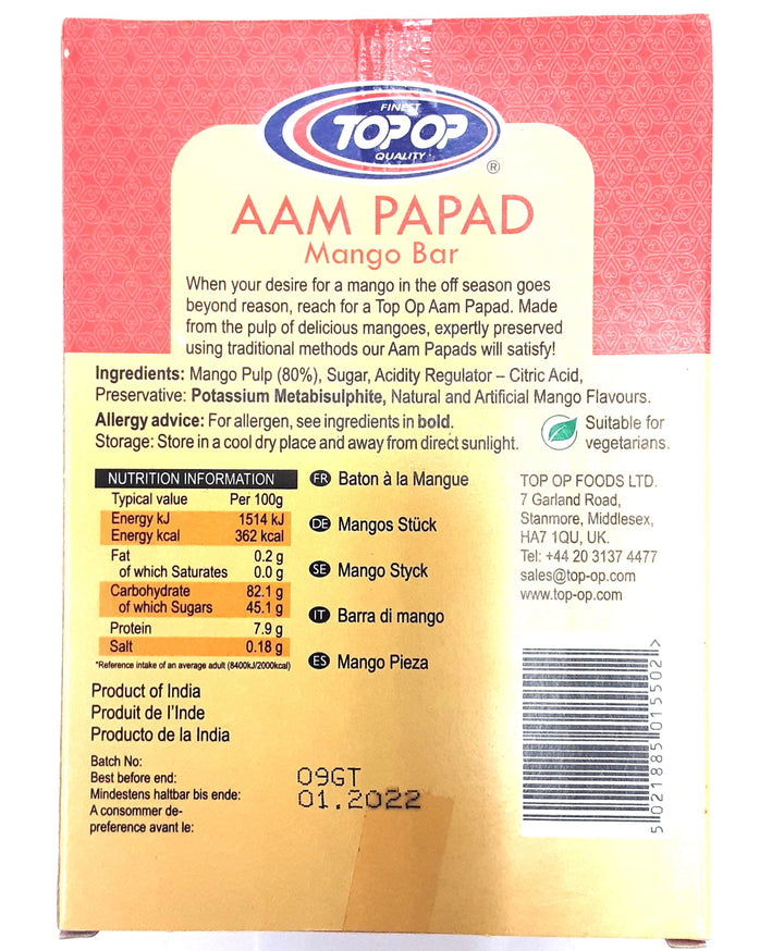 Top Op Aam Papad Mango Bar 200g