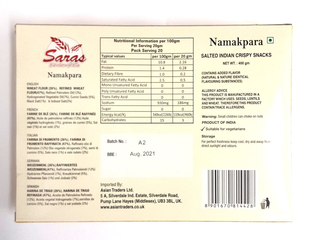 Saras Namakpara 400g - ExoticEstore