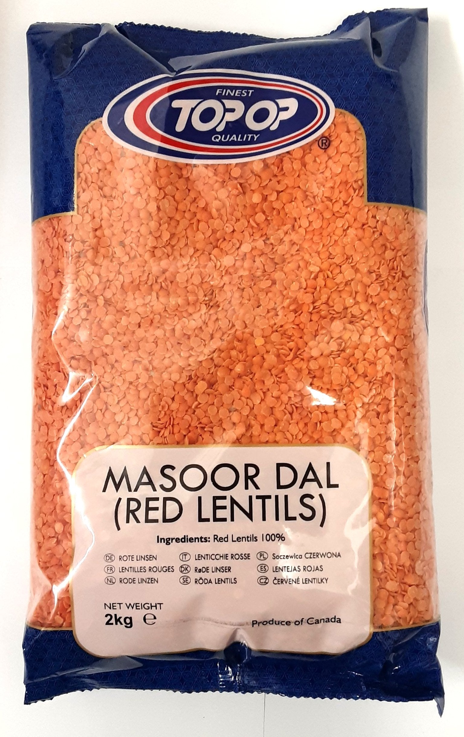 Top Op Lentils Masoor Dall Red 2kg - ExoticEstore