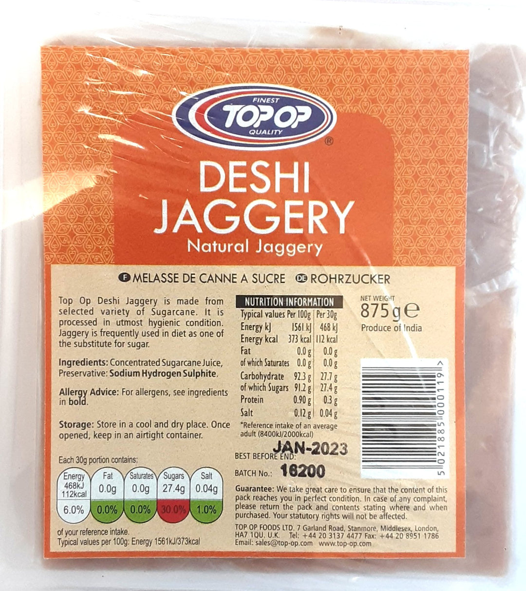 Top Op Deshi Jaggery 875g