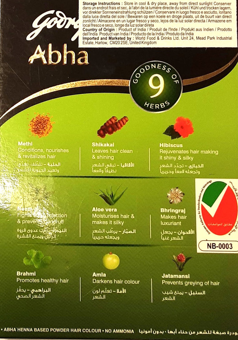 Godrej Natural Black Heena Hair Colour 10g x 6 Sachets