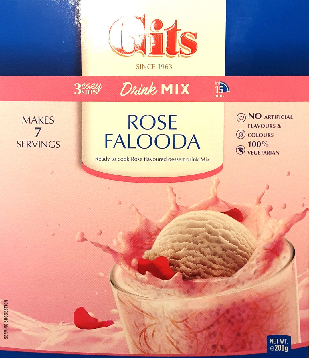Gits Falooda Mix Rose 200g 7 Servings