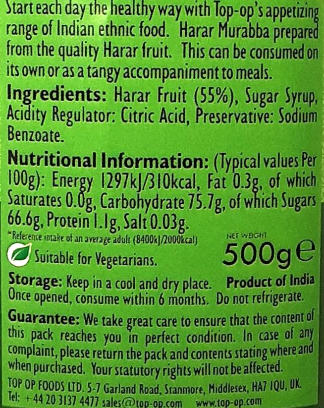 Top Op Murabba Harar Preserve 500g