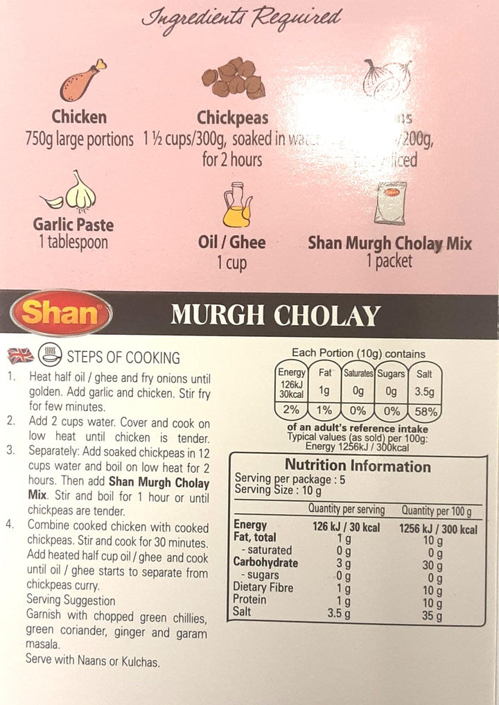 Shan Masala Murgh Cholay 50g Mix & Match Any 2 For £2.50