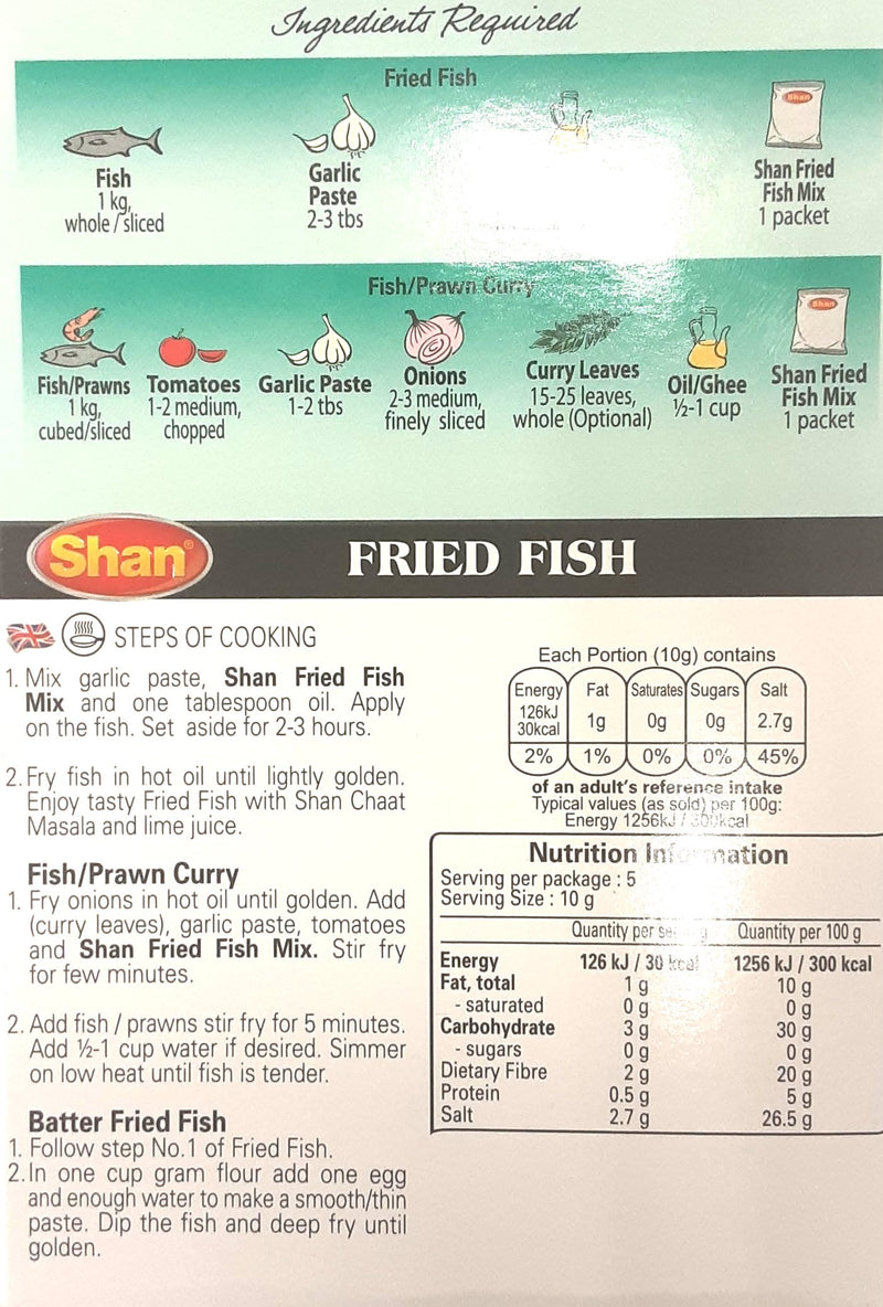Shan Masala Fried Fish 70g Mix & Match Any 2 For £2.50