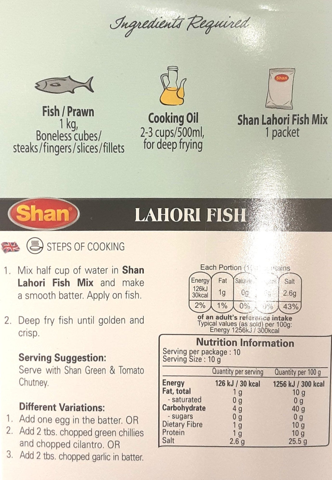 Shan Masala Lahori Fish 100g Mix & Match Any 2 For £2.50