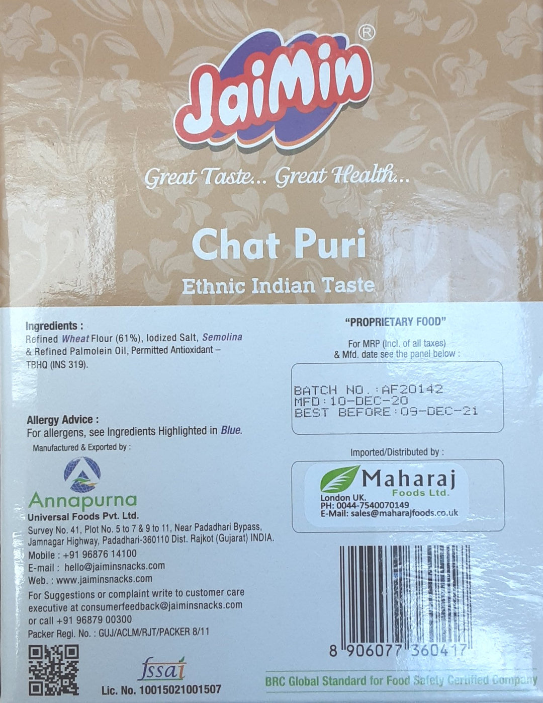 Jaimin Puri Chat 200g