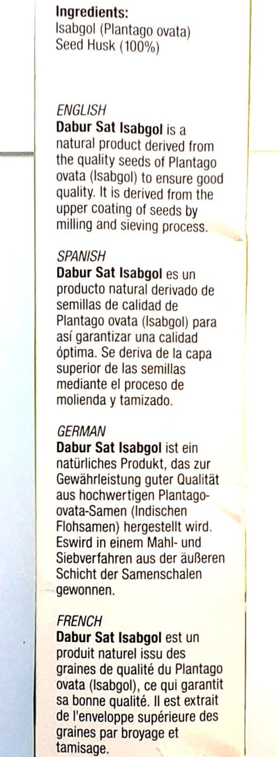 Dabur Sat Isabgol Psyllium Husk 200g